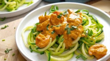 Keto Shrimp Curry Zucchini Recipe [Skillet Meal]