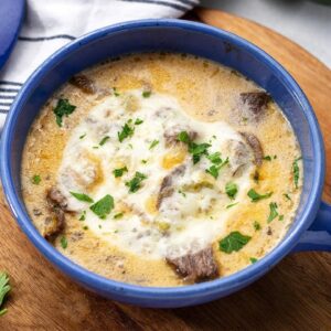 Easy Keto Cheesesteak Soup [Hearty & Rich Recipe]