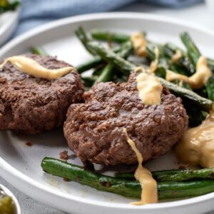 Easy Low-Carb Smashburger [with Green Bean "Fries" & Mac Sauce]