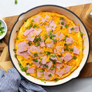 Keto Ham & Cheese Dutch Baby [Low-Carb Stuffed Pancake Recipe]