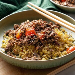 Low-Carb Korean Beef [with Cauli Rice & Sauce]